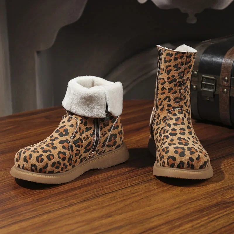 Детские ботинки зимние модные брендовые сапоги принцессы до середины икры для