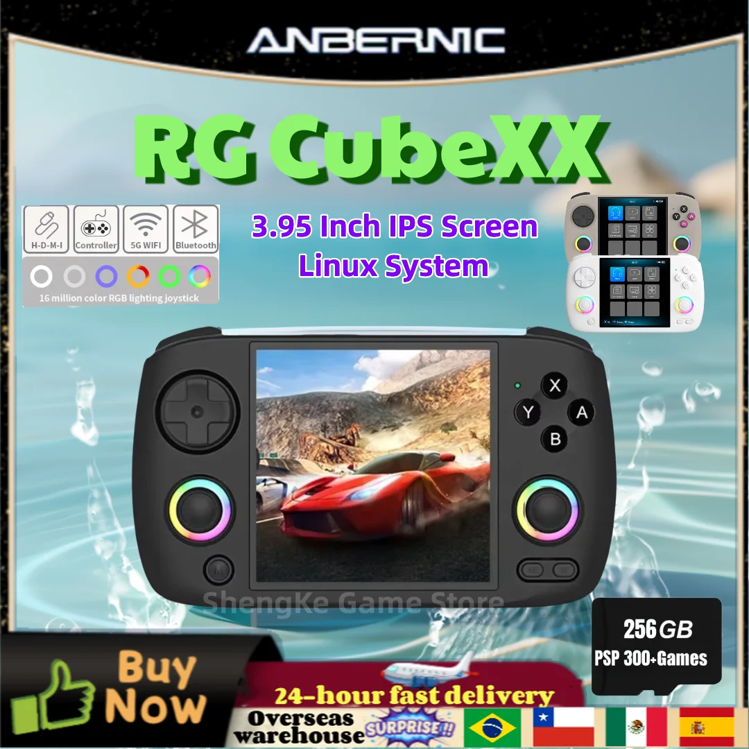 ANBERNIC RG CUBEXX Ретро портативная игровая консоль 3 95-дюймовый IPS-экран Linux НОВАЯ RGCubeXX HD