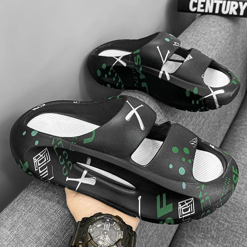 

Сланцы унисекс, мягкие кроссовки на толстой подошве, сланцы, Эва, летняя спортивная повседневная пляжная обувь, тапки, унисекс