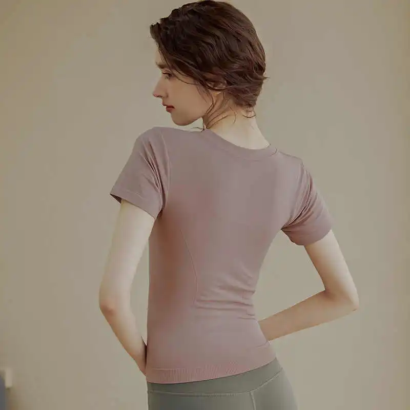 GymHUB Йога Топ Легкая эластичная быстросохнущая спортивная футболка для фитнеса с