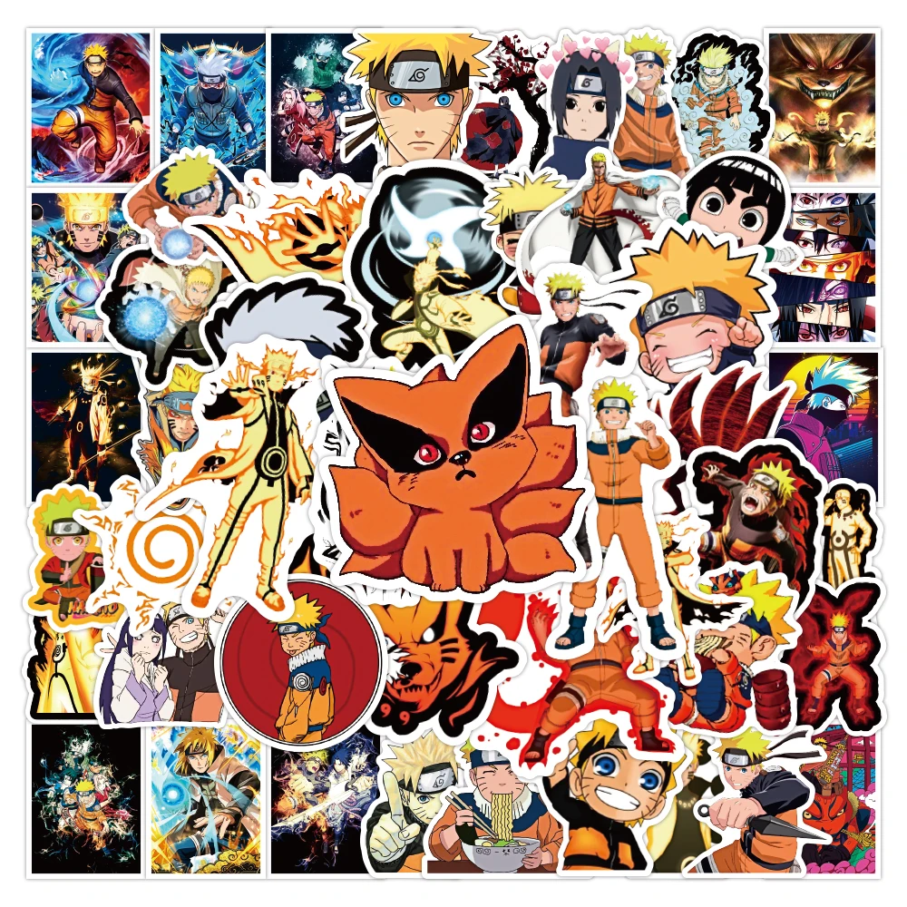 

50pcs Anime Naruto Stickers Decals Guitar Luggage Laptop Bicycle Skateboard Motorcycle DIY Classic Graffiti Sticker Kids Toy