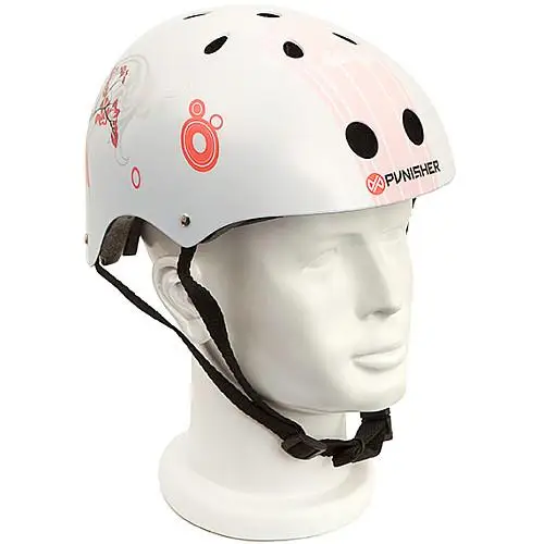 

Cherry Blossom Pink and White Adjustable All-Sport Skate-Style Helmet, Medium