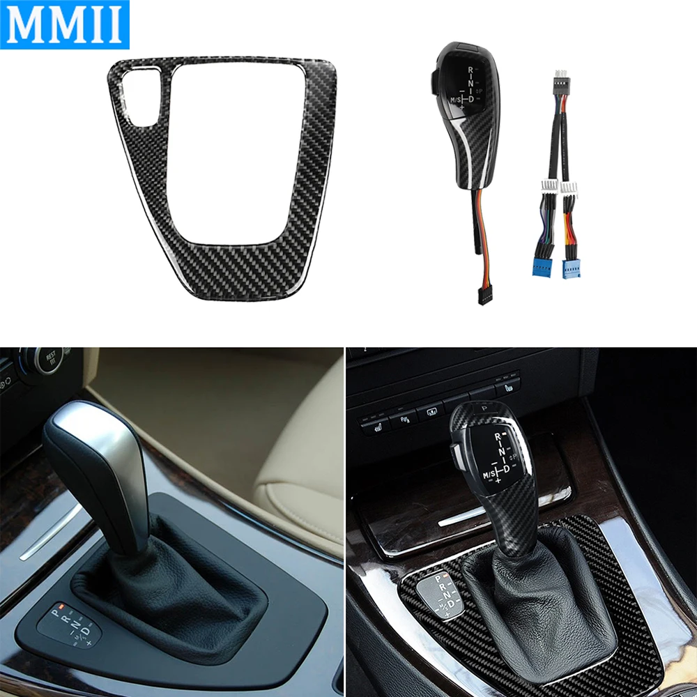 

For BMW 3 Series E90 E91 E92 E93 2006-2009 Little Chicken Leg LED Gear Shift Set Carbon Fiber Pattern Car Retrofit Accessories