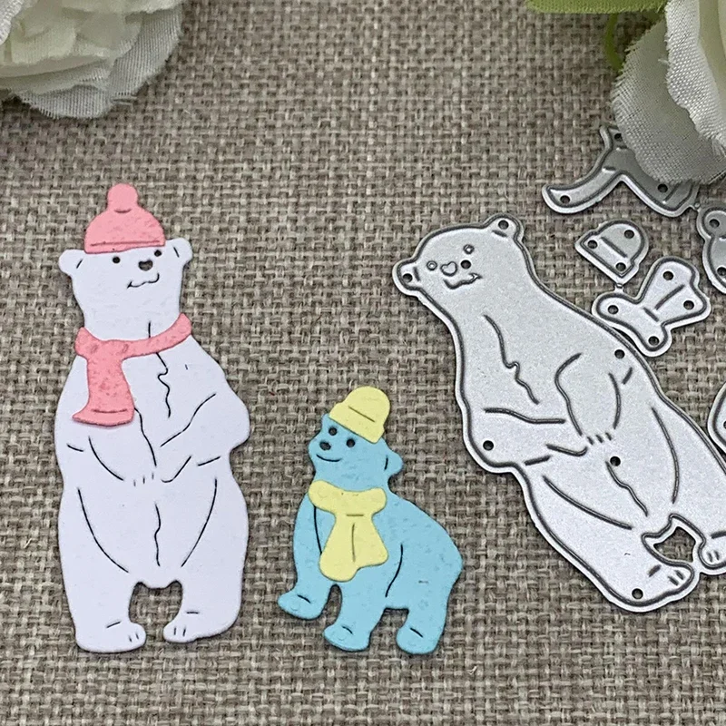 Металлические трафареты для скрапбукинга с медведем