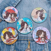 anime tian guan ci fu hua cheng xie lian kawaii mini cosplay creative metal badge button brooch pins medal decor collection gift