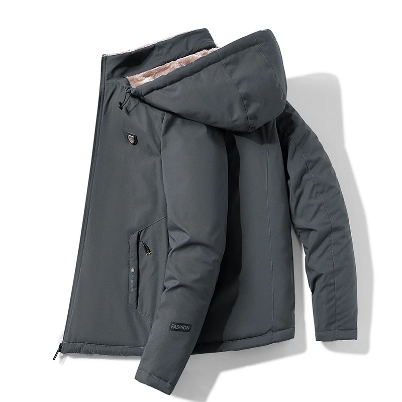 Men Winter New Casual Classic Warm Thick Fleece Parkas Jacket Coat Men Autumn Fashion Pockets Windproof Parka Men Plus Size 5XL