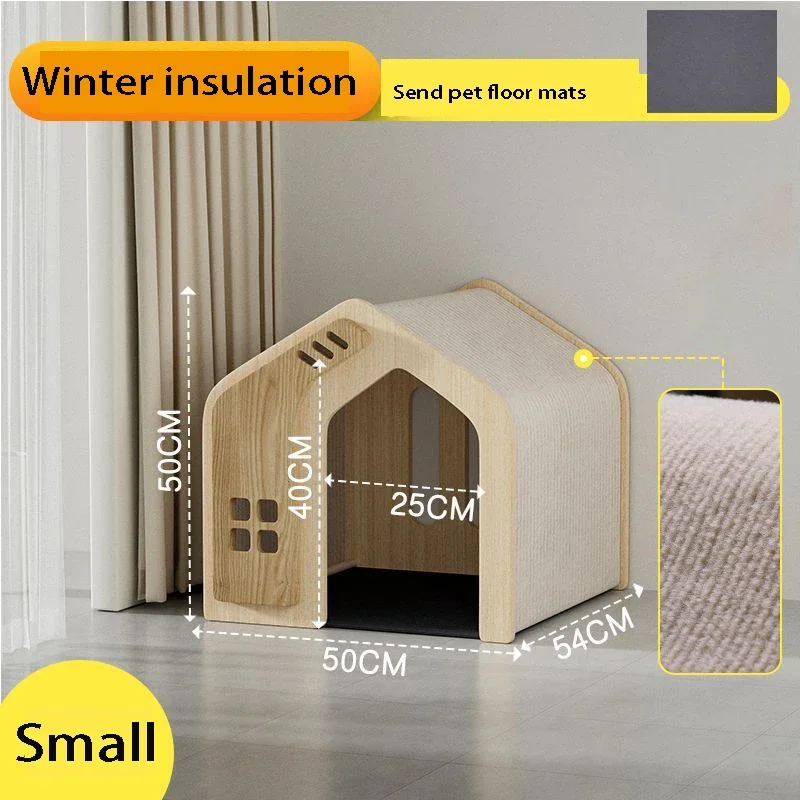 Деревянный кошачий домик MOFESIPI с крышей для собак использования в помещении и на