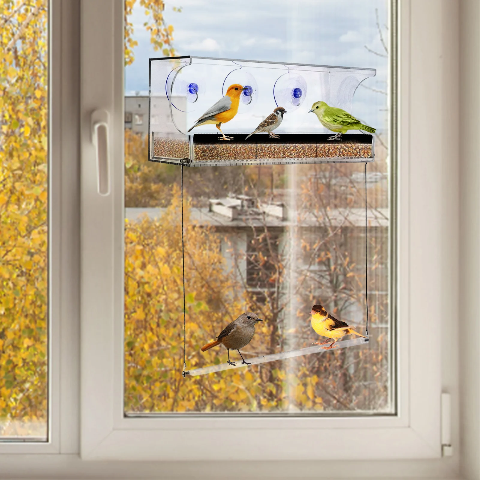 

Оконная кормушка для птиц наружные прозрачные кормушки для птиц для окна, водостойкие, акриловые, для диких птиц