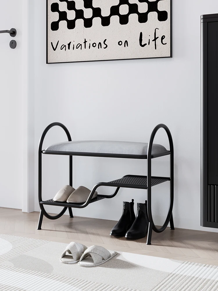 

Shoe stool type iron art can sit wear shoe stool storage stool storage industrial wind change shoes on small stool