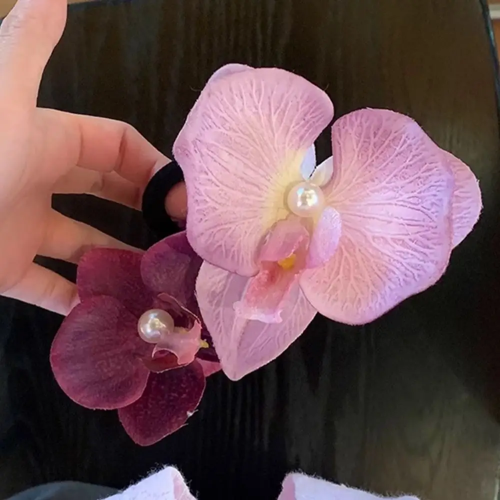 Заколка для волос с розовыми орхидеями аксессуары боковая Заколка-пряжка