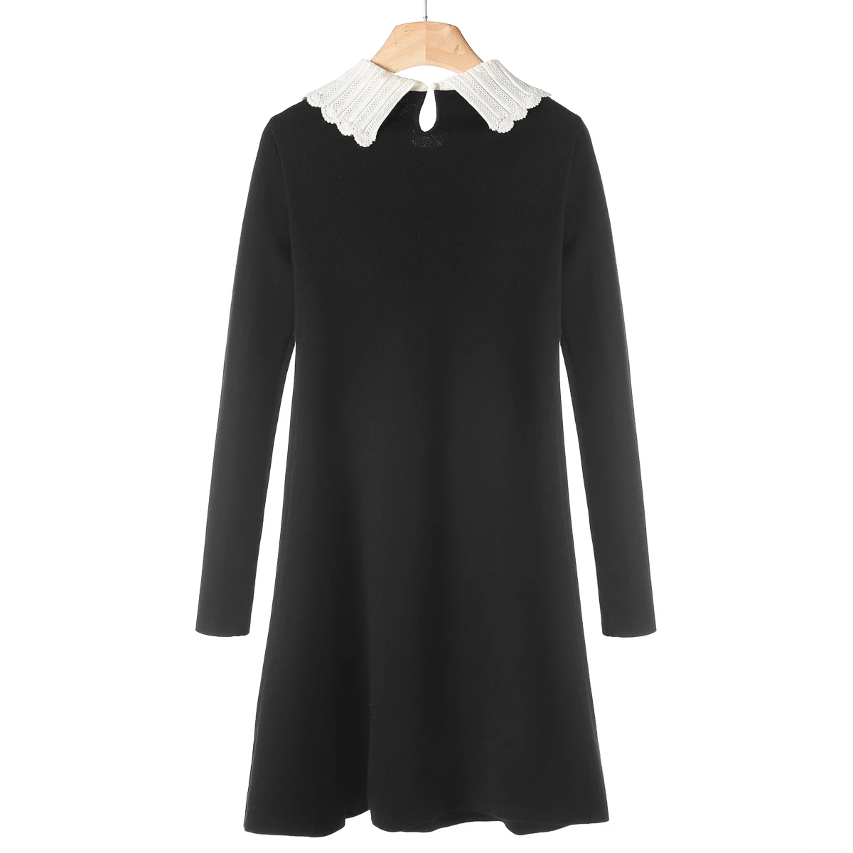 699 43 2% шерсть [Na] Зимняя одежда Трикотажное платье с воротником соответствующего