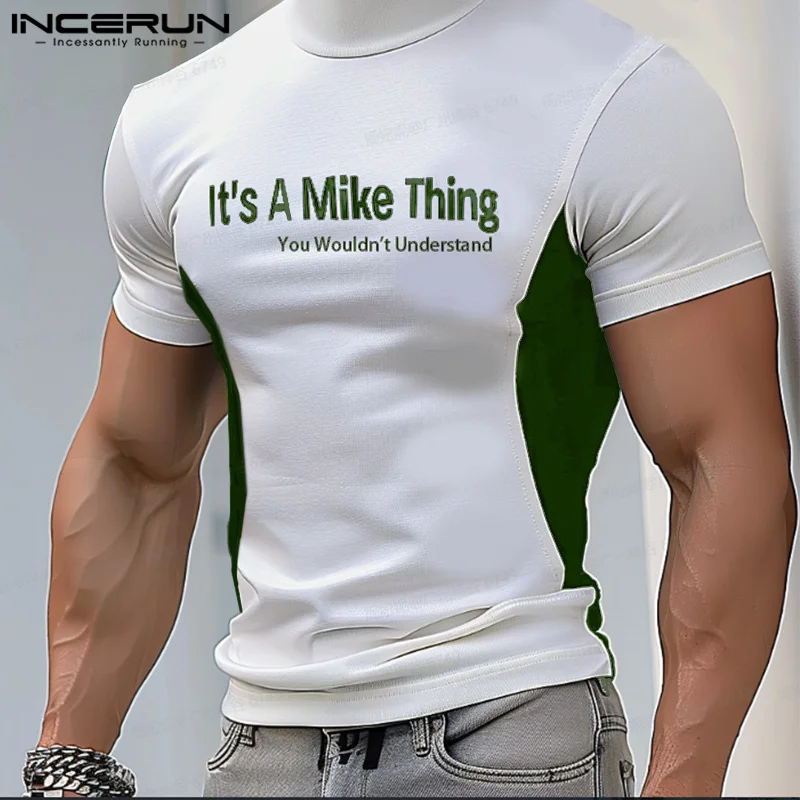 INCERUN мужские футболки в европейском американском стиле с коротким рукавом