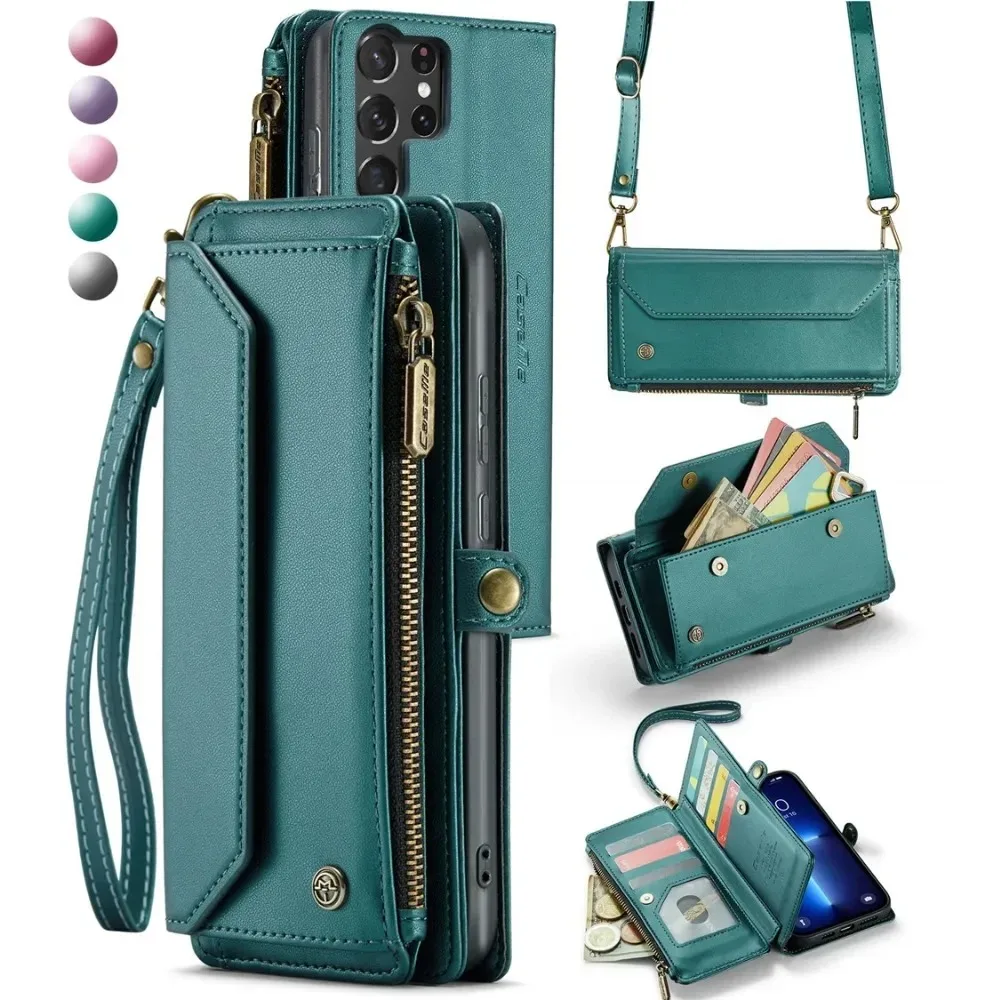 Кросс-боди Чехол-бумажник для Samsung Galaxy S23 S21 FE S24 S22 Ultra Plus A55 A54 A53 A35 A34 A33 A25 A23 A15 A14 A13 5G