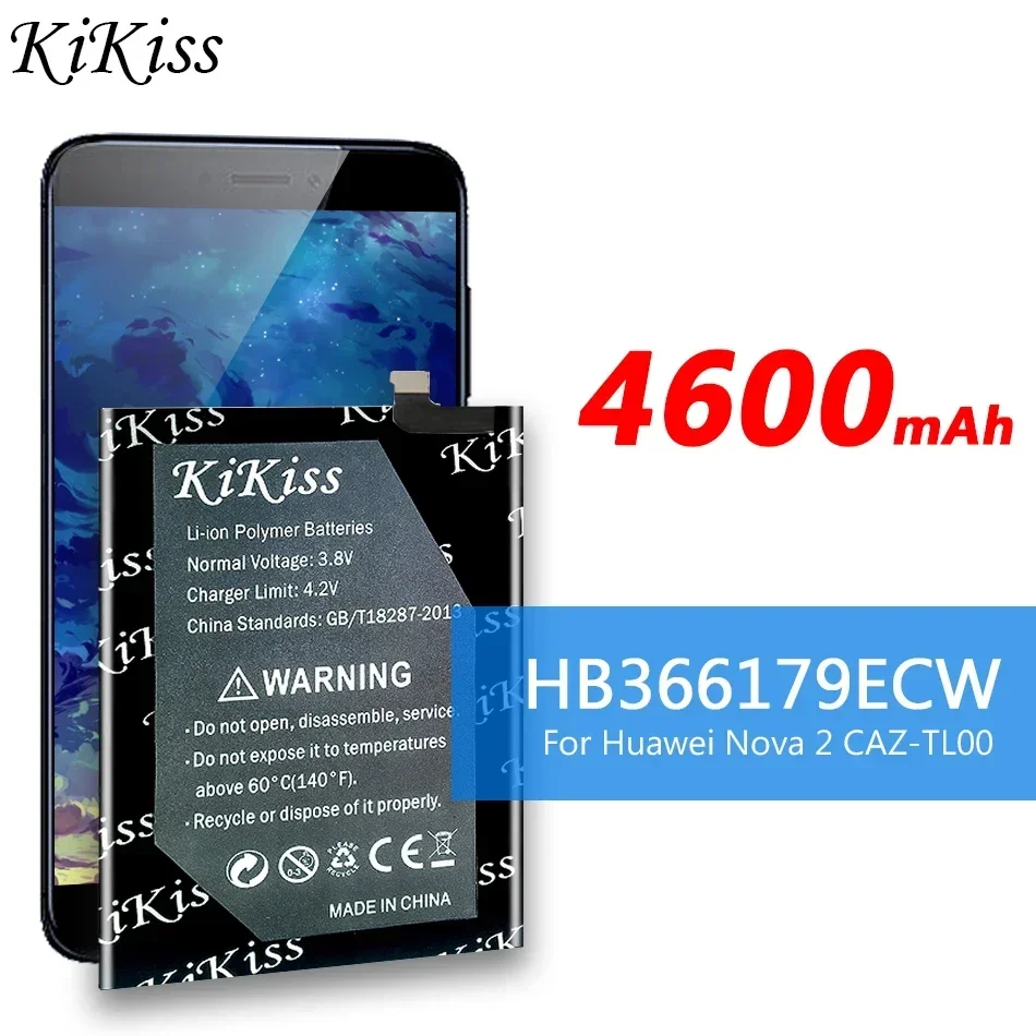 Высокая емкость 4600 мАч HB 366179 Аккумулятор ECW для Huawei Nova 2 CAZ-TL00 CAZ-AL10 Сменный