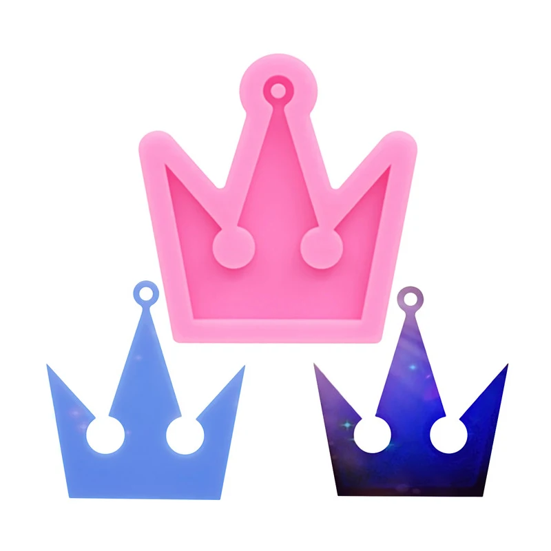 Shiny Crown Silicone Mold DIY Keychain Earring epoxy Jewelry silicon mould Polymer Clay Cake Chocolate silicon Mold