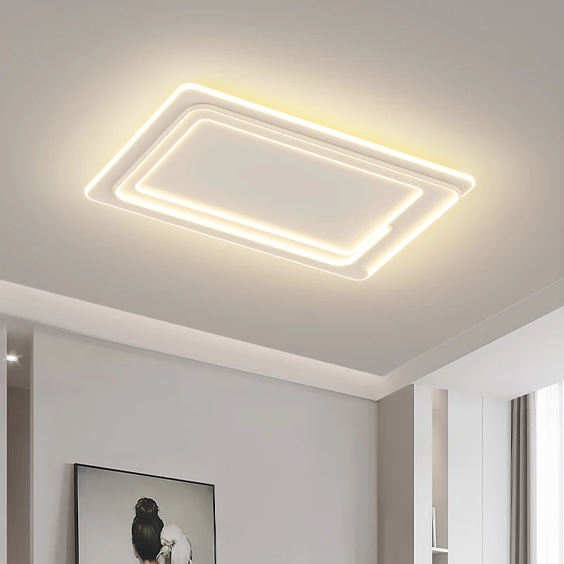 

Креативные квадратные светильники для гостиной, круглые атмосферные светодиодные потолочные светильники, простые современные светильники для спальни в скандинавском зале, утопленные комнатные светильники