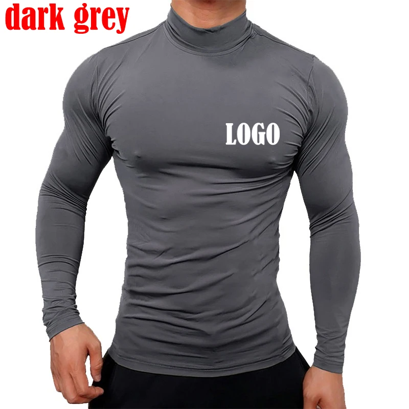 Новая модная базовая футболка Мужская облегающая трикотажная с высокой