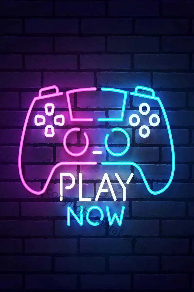 

Неоновая вывеска Play Now, винтажная металлическая вывеска, жестяные таблички, Настенный декор, неоновая вывеска в стиле ретро для кафе, паба, д...