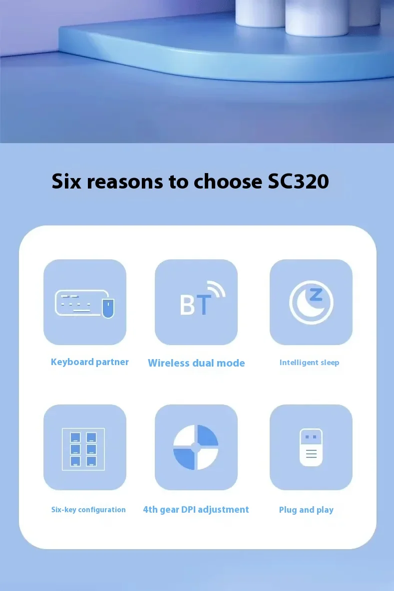 Aula Sc320 Mini Xiao Qiao Мышь Беспроводная Размытая 2 4 ГГц Двухрежимное Трехскоростное