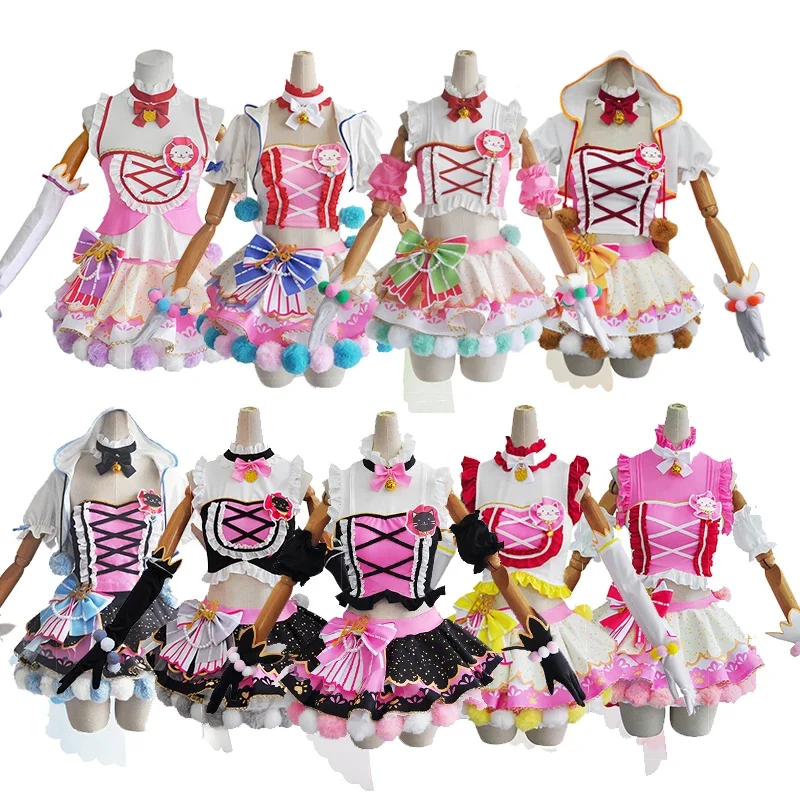 LoveLive Cat Twin Tail Kousaka Honoka Minami Kotori Sonoda Umi Ayase Eli костюмы для косплея милое танцевальное