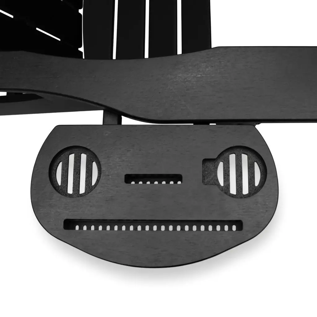 Фото Премиум-кресло Adirondack из HDPE-пластика с откидной спинкой, подставкой для ног и скрытыми держателями для стаканов для террас, курортов и кемпингов №5