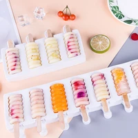 silicone ice cream molds 4 cell ice cube tray food safe popsicle maker diy homemade freezer ice lolly mould home ice cream tools