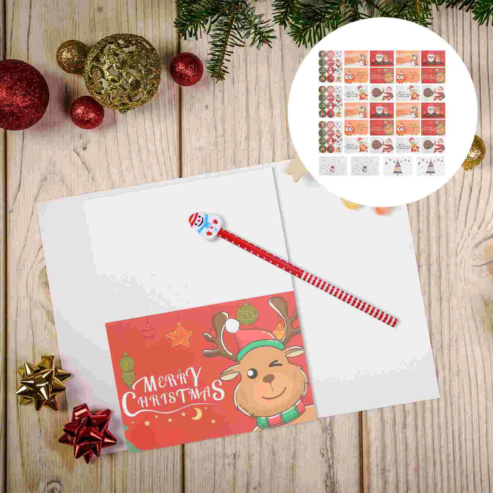 

24 Sets Christmas Greeting Cards Practical Creative Festive Blessing Cards Xmas Supplies Cartoon Blessing Cards for Shop School