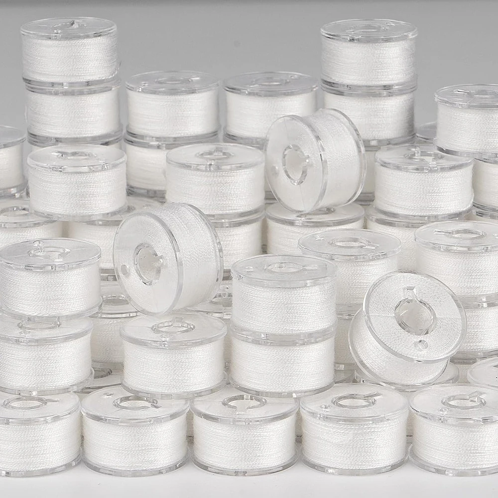 40 шт. белая шпуля полиэстер для шитья совместима с вышивкой Brother Singer BabyLock Janome