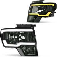 headlights assembly compatible with 2009 2010 2011 2012 2013 2014 ford f150 f 150 drl headlamp with switchback led tube driver