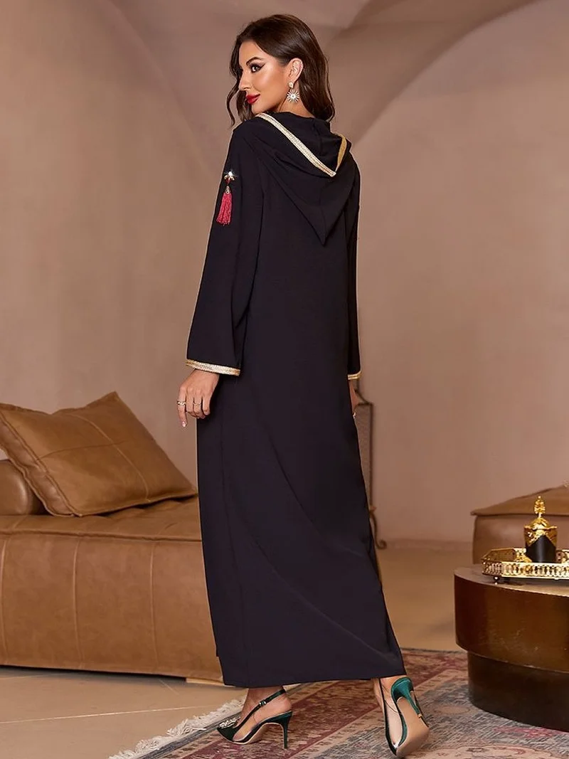 Ramadan Black Abaya Dubai Arabic Turkey Islam Muslim Long Dress Kaftans For Women Robes De Soiree Djellaba Femme Musulmane Niqab