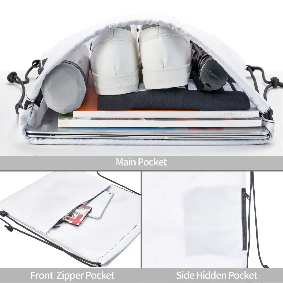 Рюкзак на шнурке сумка через плечо с эффектом памяти карман молнии портативная