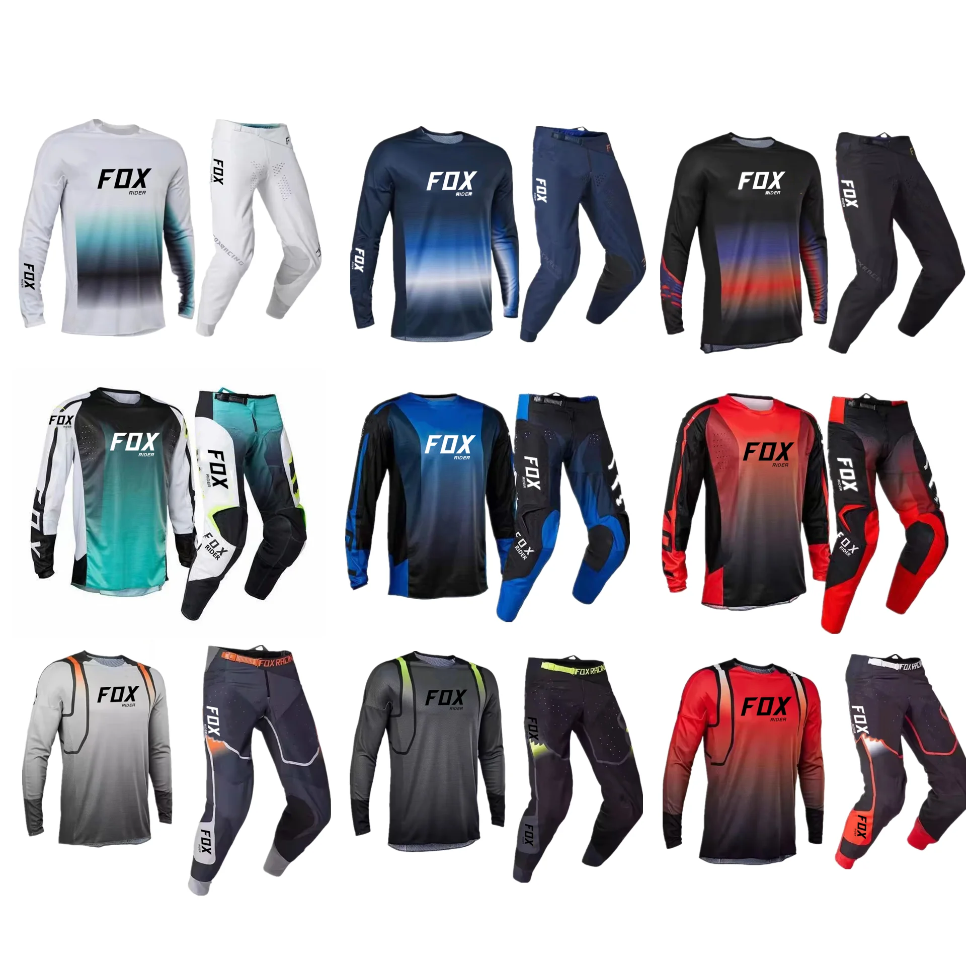 

Комплект спортивной одежды для мотокросса 2023 RiderFox, комбинированные штаны из Джерси для взрослых, квадроциклов, горных велосипедов, мужской костюм для внедорожника