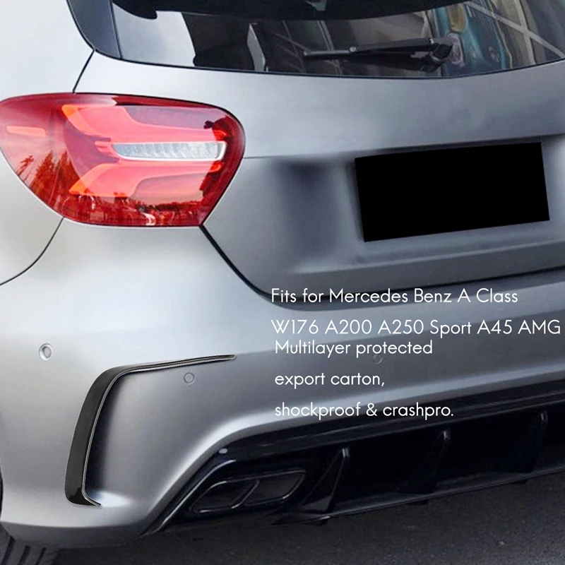 1 пара Автомобильный Черный Abs задний бампер сплиттер Спойлеры Canard для Mercedes Benz W176