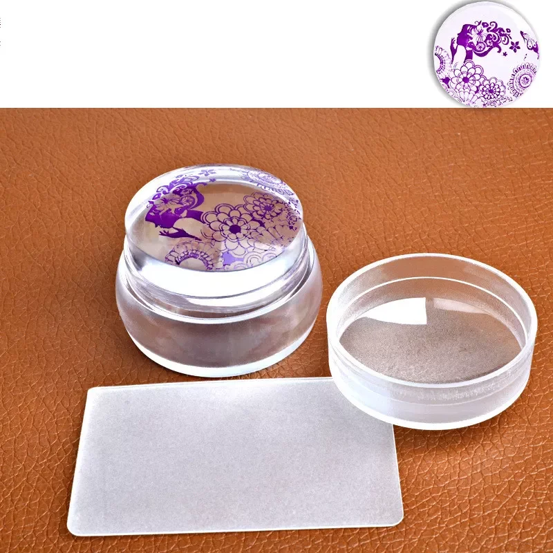 

2016 New Lovely Design Matte Nail Art Stamper Scraper with Cap Silicone Jelly 3.5cm Nail Stamp Stamping Tools