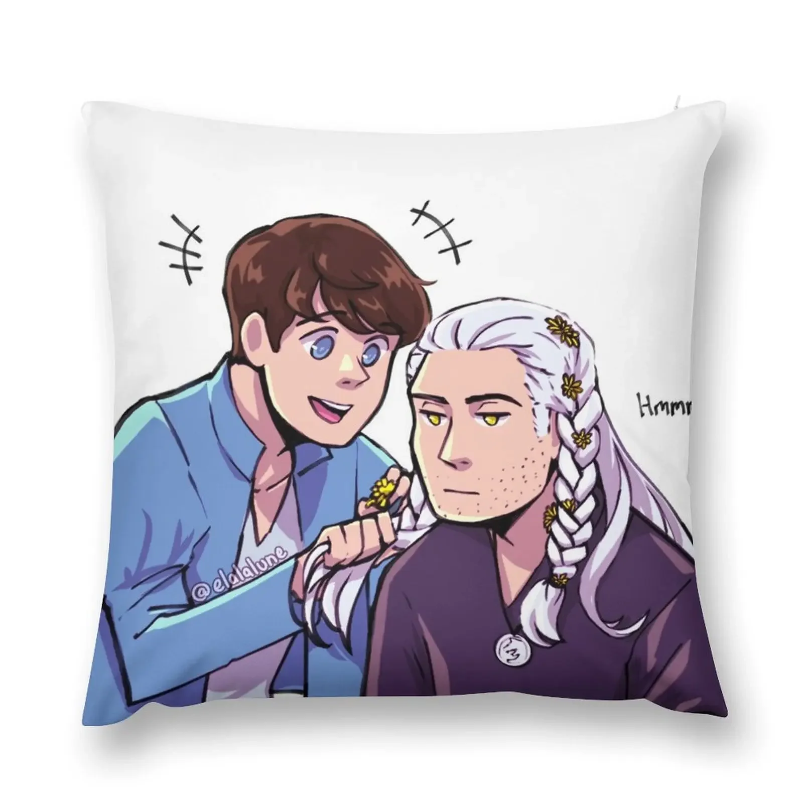 Jaskier косы цветы в волосы геральта Пледы Подушки наволочки для диванных подушек