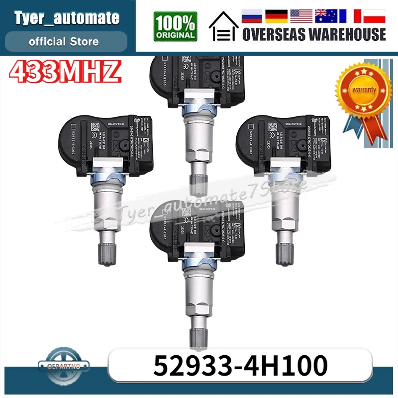 Фото Датчик TPMS 433 МГц 52933-4H100 Датчик контроля давления в шинах 529334H100 для Hyundai H-1 Combi [TQ] H100 Van [HR] Kia K2700 [PU] №1