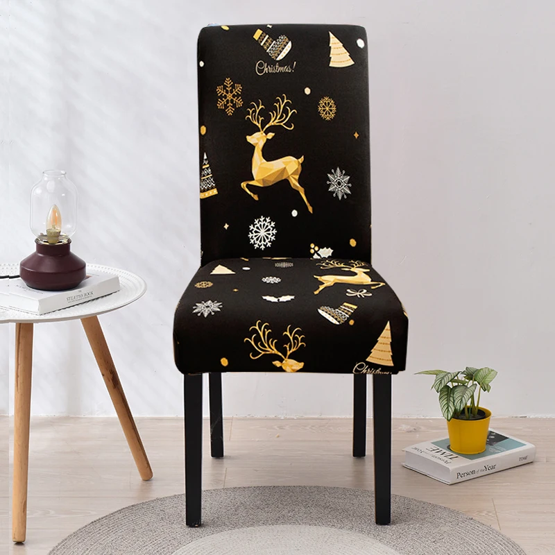 

Christmas Dining Chair Cover Spandex Elastic Chair Slipcover Case Stretch Chair Covers for Party Hotel Banquet housse de chaise