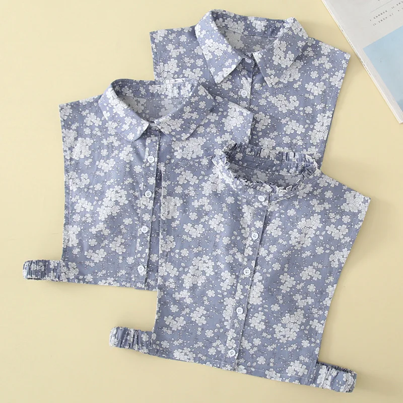 

Хлопковая блузка с декоративным воротником, со съемным воротником-рубашкой