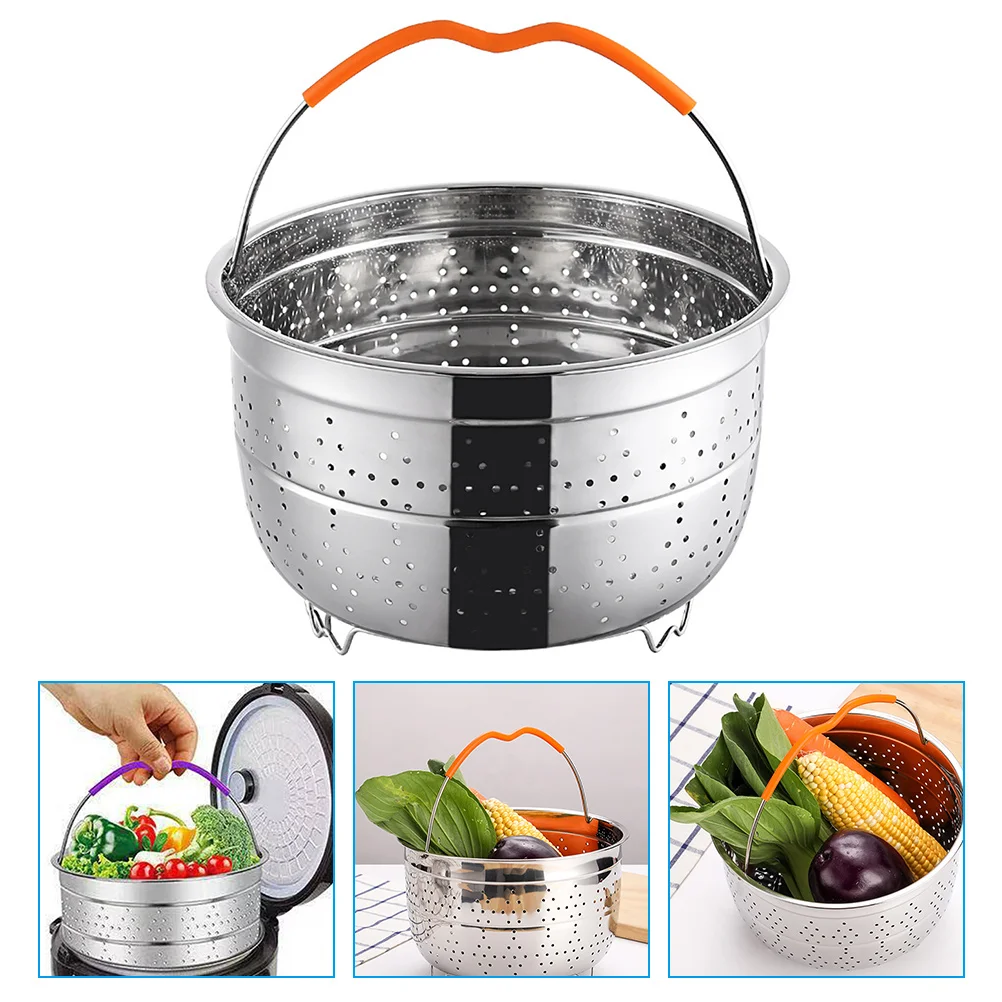 

Basket Steamer Vegetable Steel Stainless Drain Fried Draining Cookware Cooker Pressurebaskets Insertstrainer Metal Veggie Filter