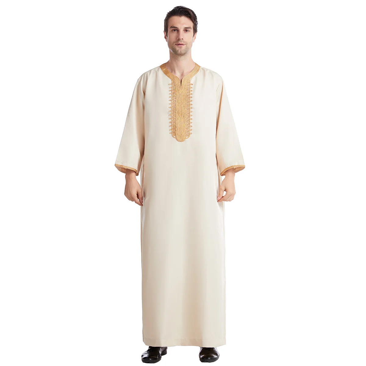 Muslim Men Clothing Abaya Musulmane Homme Kaftan Leisure Jubba Thobe Fashion Dress Dubai Saudi Arabia Pakistan Islamic Robe Eid