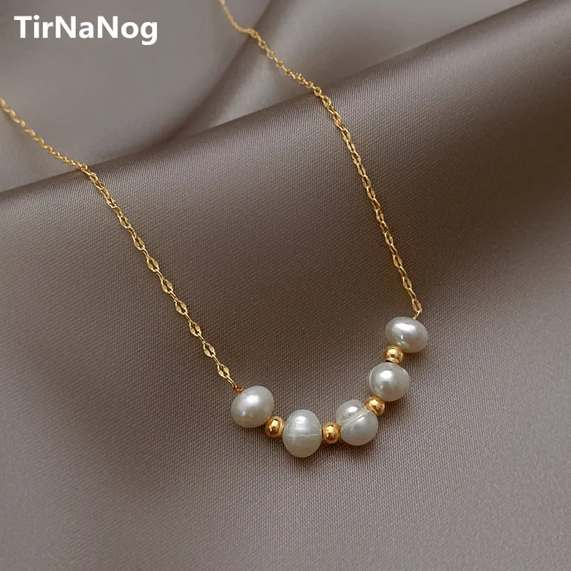 

South Korean Fashion Classic Luxury Contracted Joker Niche Design Baroque Natural Freshwater Pearl Pendant Necklace