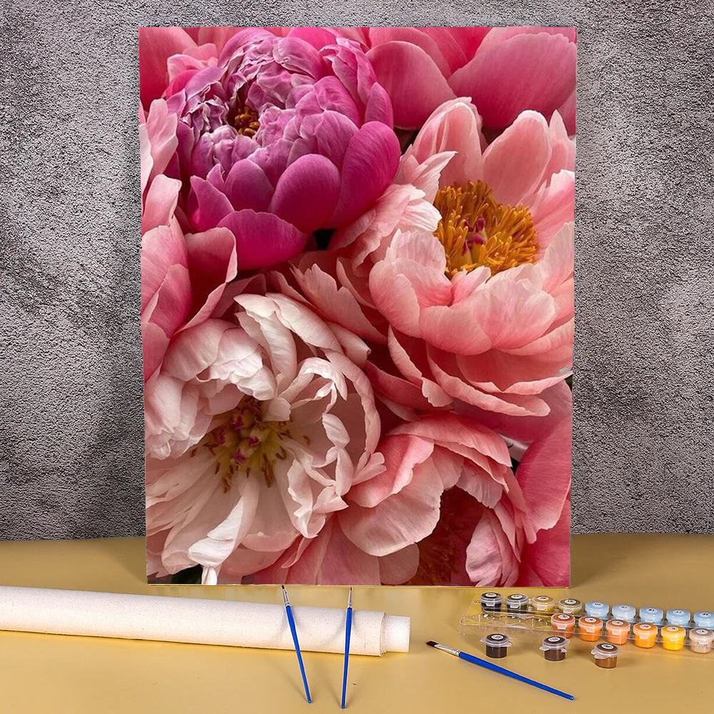 Цветы пони Рисование по номерам на холсте Ручная роспись искусство подарок DIY
