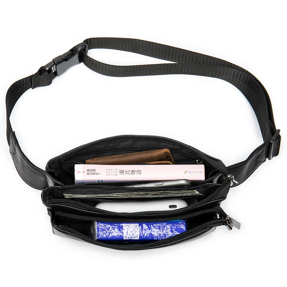 Повседневная Мужская поясная сумка из натуральной козьей кожи забавные