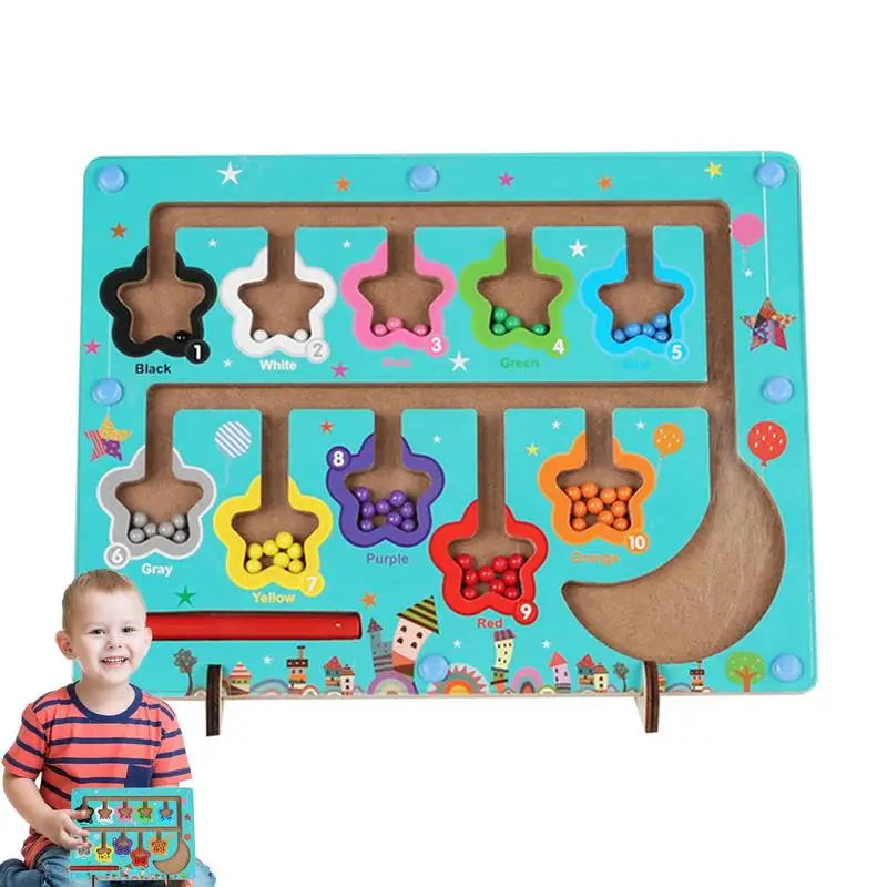 

Montessori Toys Magnetic Color And Number Maze Wooden Board Counting Matching Games Educational Toys For Children 3 4 5 Years