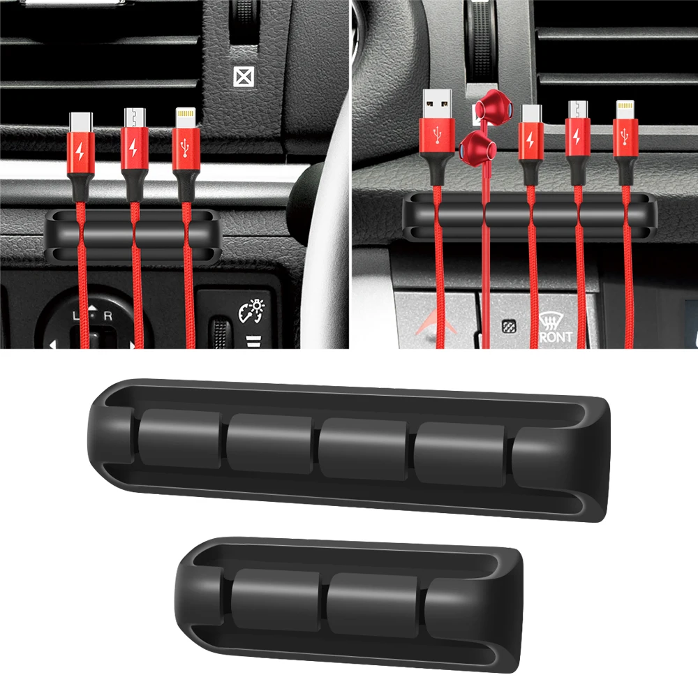 

Multipurpose Car Desk Desktop Wall Round USB Wire Cord Retainer Clamps Collation Management Cable Holder Clip Organizer