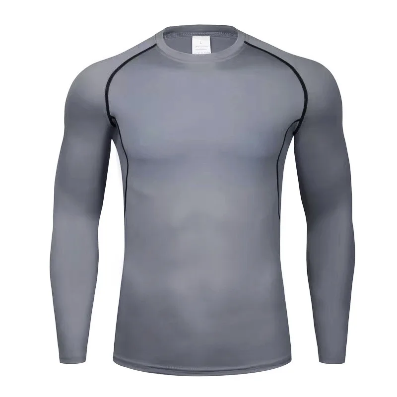 Men's Fitness Clothes Boxing Long Sleeves Sports Tight Long Sleeve Fast Dry Stretch Running T-shirt Compression Cycling Base