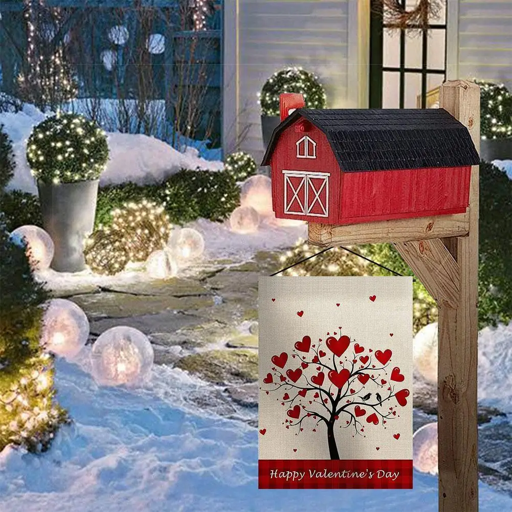 

Valentines Hanging Flag Day Porch Garden Flag Gnome House Yard Welcome Decor Outdoor Street Home Decoration Flag Love Decoration
