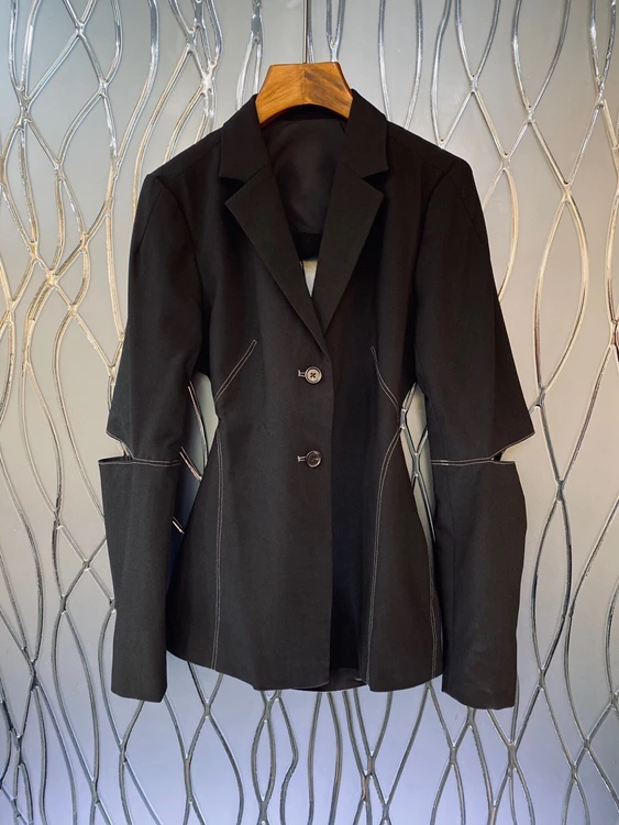 

2022 new women fashion high quality fashion long sleeve lapel solid color suit 0718