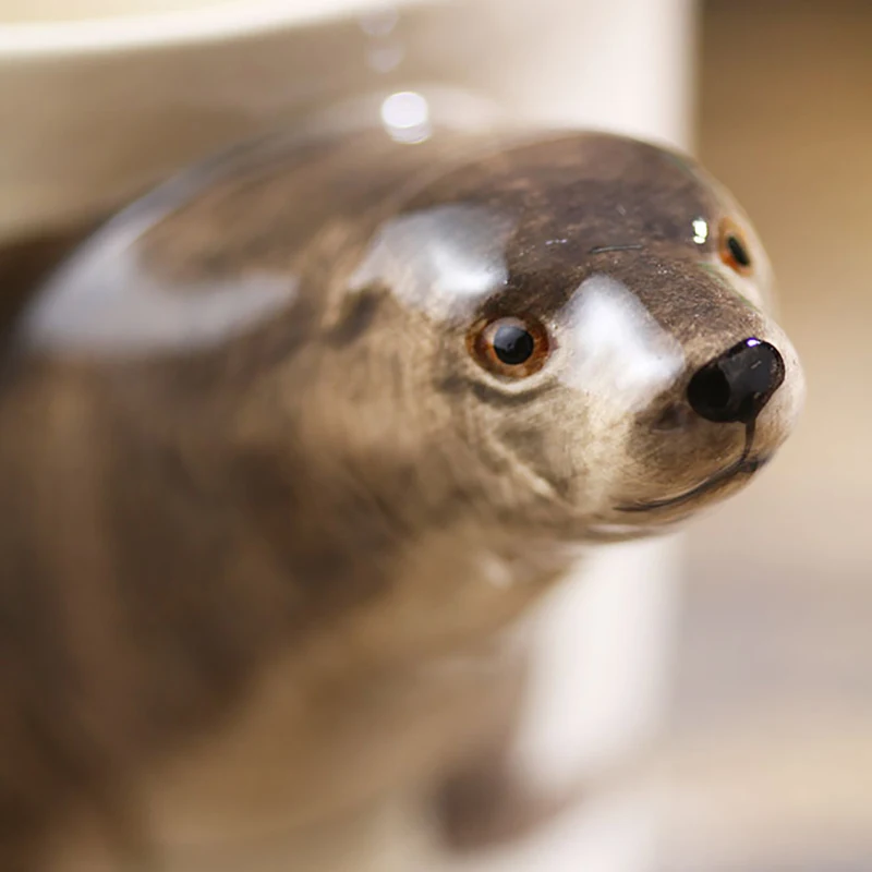 Sea Lion Cup Handmade Animal Coffee Cartoon Ceramic Gift Creative | Дом и сад