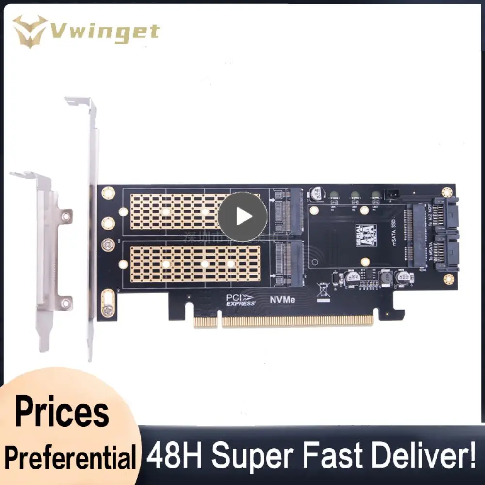 

1~8PCS NVMe SSD NGFF to PCIE 3.0 X16 Adapter M Key B Key mSATA PCI Express 3.0 M.2 NVME SSD M2 SATA SSD mSATA 3 in 1 Converter